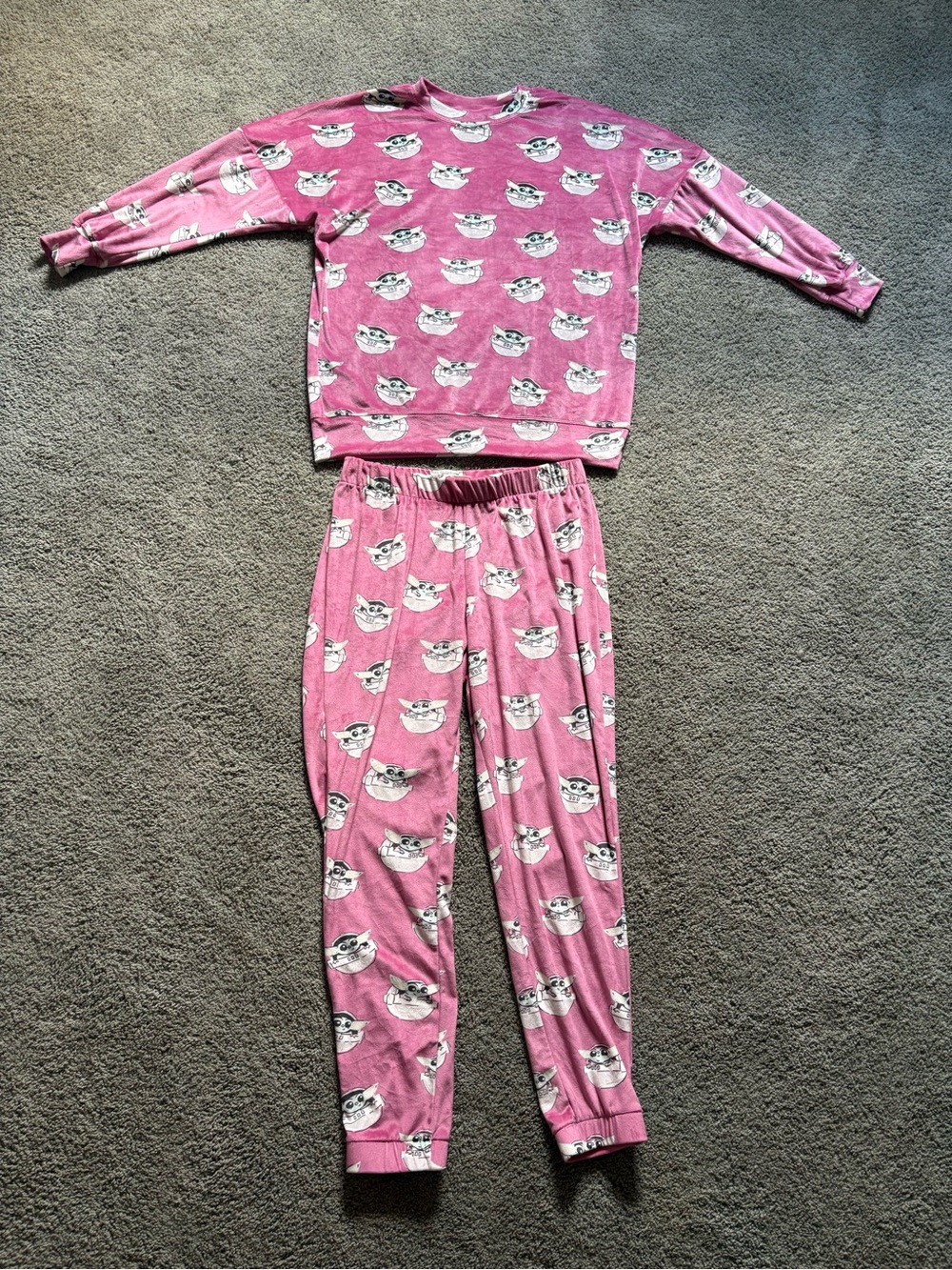 Star Wars Yoda A Munki Munki Sleepwear Collection Womens Pajama Set Size M Pink
